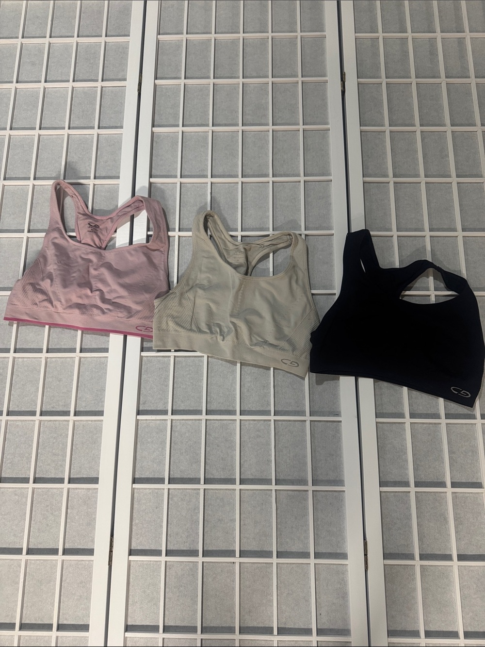 Champion Racerback Sports Bras — Pink, White, Black (3-Pack Look)